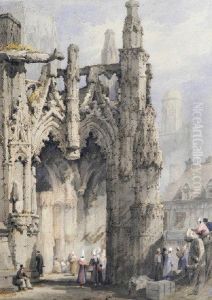 The Cathedral Porch, Chartres by Samuel Prout