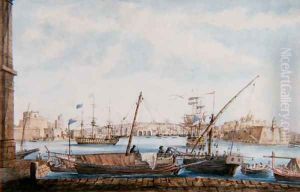 View of the Harbour of the Gallies from Valetta Side, c.1800 by Major James, of Tolcross Weir