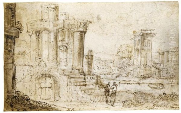Italianate Landscape With Ruins - view 1