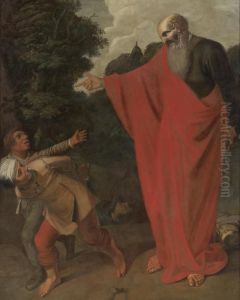 Mythological Figure In A Landscape by Jan Pynas