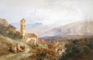 Figures On A Path In An Italianate Landscape Figures On A Path In An Italianate Landscape