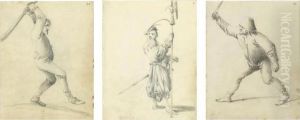 Three Figure Drawings From A Sketchbook