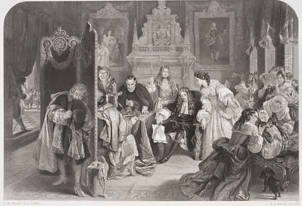 James II (1633-1701) receiving news of the landing of the Prince of Orange, engraved by F.A. Heath - view 1