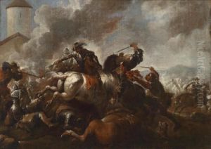 A Cavalry Engagement by August Querfurt