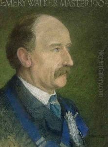 Emery Walker, Master of the Art Workers Guild in 1904 by Thomas Robert Way