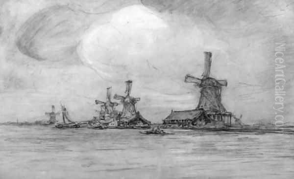 Mills on a waterway - view 1