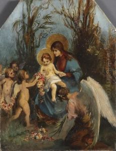The Madonna And Child With Adoring Angels The Madonna And Child With Adoring Angels