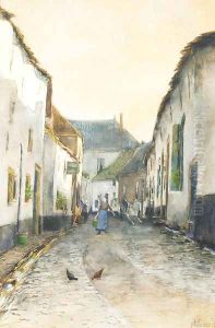 Street in a fishing village by Jan Hillebrand Wijsmuller