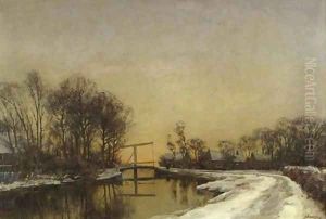 A late afternoon in winter by Jan Hillebrand Wijsmuller