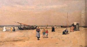 A summers' day at the beach by Jan Hillebrand Wijsmuller