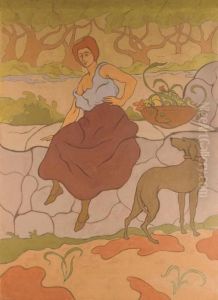 Femme Au Chien Qui Porte Un Collier
