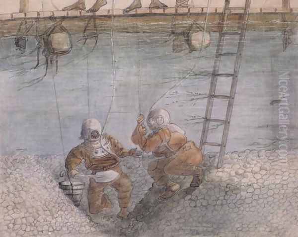 Diving for gold in the Ancobra River, 1878 - view 1