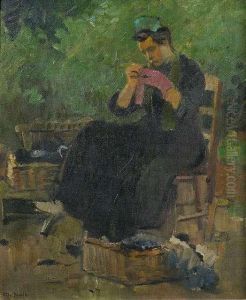 Woman In The Garden by Otto Rauth