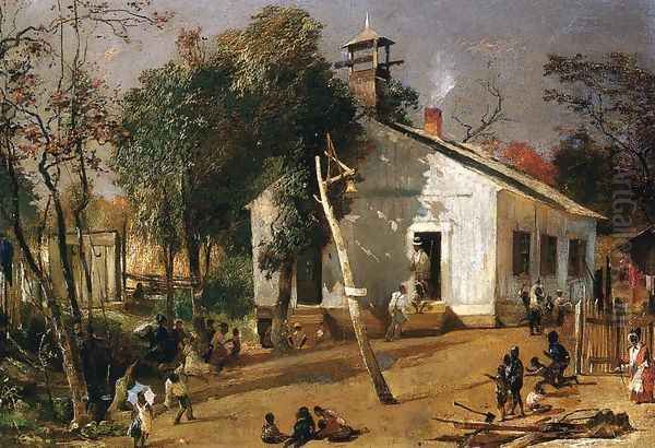 Scene outside a Southern Schoolhouse - view 1