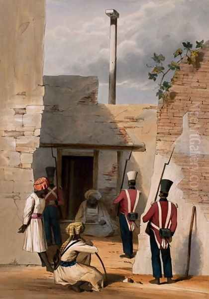 The Prison of Hadjee Khan Kakus - Cabool, from The Storming of Ghuznee and Khelat by W. Taylor, 1839 - view 1