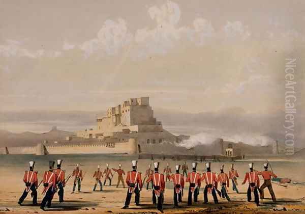 Storming of Khelat, the advance companies, 13th November 1839, from 'The Storming of Ghuznee and Khelat by W. Taylor, 1839 - view 1
