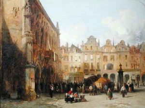 The Hotel de Ville, Arras, 1856 by Lewis John Wood