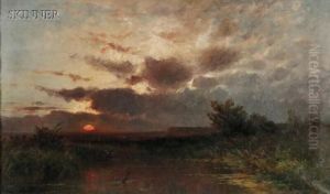 Marsh View At Sunset by Franz Reder-Broily