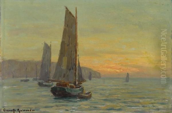 Sailboats At Sunset - view 1