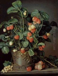 Still life with strawberries by W. Weiss