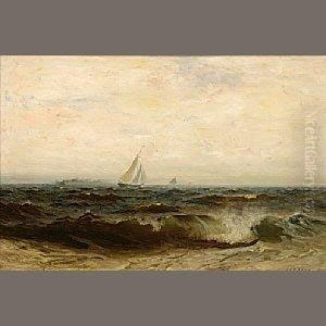 Sailboats On Choppy Seas by Frank Knox Morton Rehn