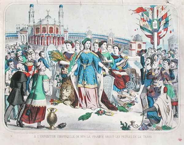 France receiving the people of the world at the Universal Exposition of 1878 - view 1