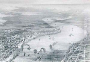 Bird's-Eye View of New Orleans, from The History of the United States, Vol. II, by Charles Mackay, engraved by W. Ridgeway, c.1830 by Wells, J.