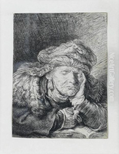 Old Woman Sleeping - view 1