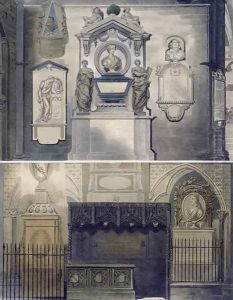 Poets Corner, plate F from Westminster Abbey, engraved by J. Bluck (fl.1791-1831) pub. by Rudolph Ackermann (1764-1834) 1812 by White, William Johnstone