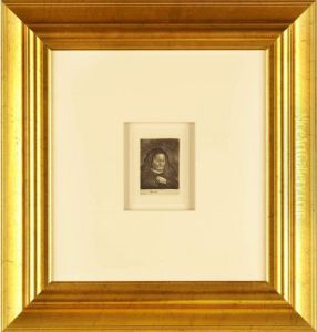 The Artist's Mother With Her Hand On Her Chest: Small Bust by Harmenszoon van Rijn Rembrandt