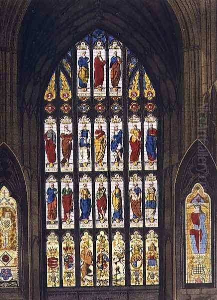 The West Windows, plate C from Westminster Abbey, engraved by J.R. Hamble (fl.1775-1825) pub. by Rudolph Ackermann (1764-1834) 1812 - view 1
