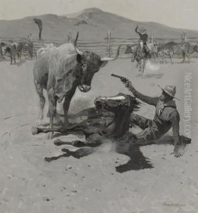 A Critical Moment by Frederic Remington