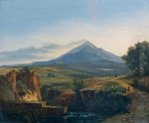 Vue De L'etna by Jean-Charles Joseph Remond
