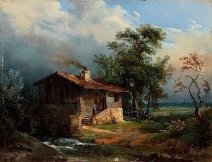 Chaumiere Dans Un Paysage