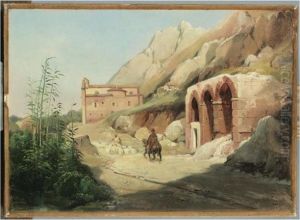 Ruines Romaines Pres De Palerme by Jean-Charles Joseph Remond