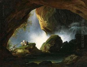 La Grotta Di Nettuno A Tivoli by Jean-Charles Joseph Remond