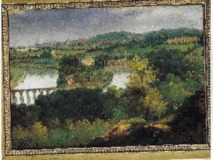 Remond Vue De L'ile Seguin Depuis Le Parc De Saint-cloud Avec Le Vieux Pont De Sevres by Jean-Charles Joseph Remond