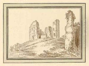 The ruins of the castle of Montfort Lamaury by Johann Georg Wille