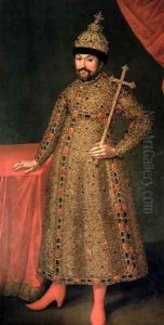 Portrait of Tsar Michael III Fyodorovich (1596-1645), 1728