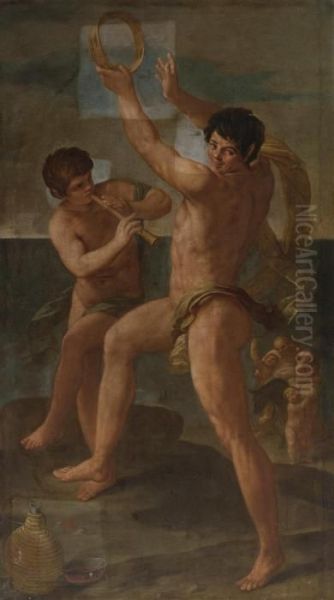 Two Fauns In A Bacchic Dance - view 1