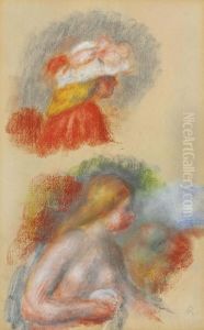 Nu En Buste Et Etude De Tete