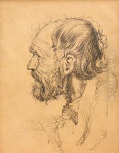Portrait Of A Man by Il Ia Efimovich Repin