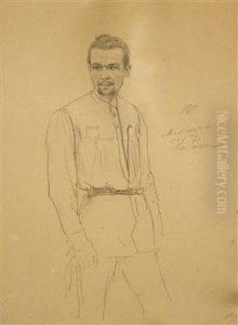 A Study Of A Standing Man by Il Ia Efimovich Repin