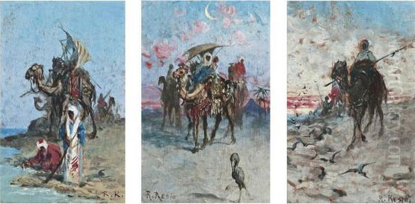 Bedouins In The Desert, A Set Of Three - view 1