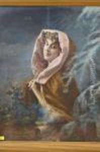 Pasteltekening Op Foto by Leopold Emile Reutlinger