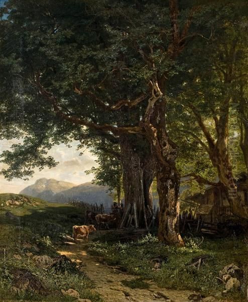 Almlandschaft Mit Kuhen - view 1
