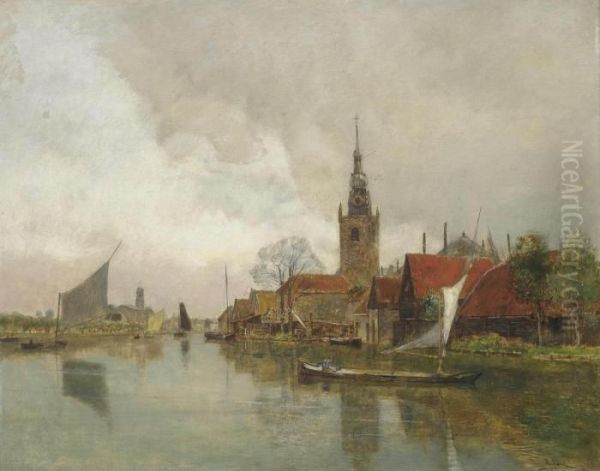 Vessels On The Schie In Overschie, In The Municipality Of Rotterdam - view 1