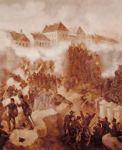 The Recapture of the Buda Fortress by the Hungarian Insurgents on 21st May 1849 - view 1