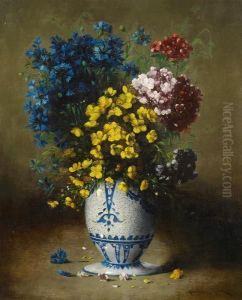 Flower Still Life by Germain Theodure Clement Ribot
