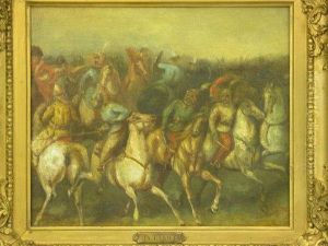 Persian Or Turkishcavalry Battle Scene